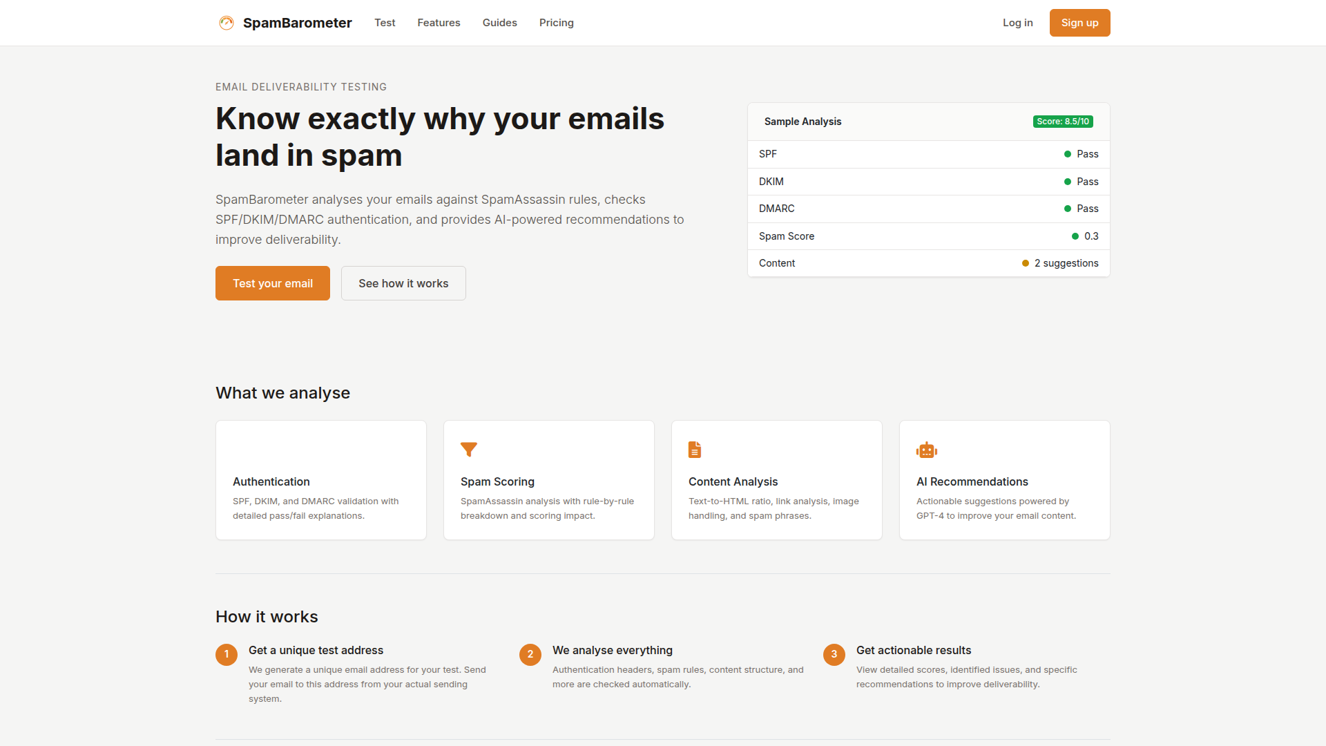 SpamBarometer screenshot