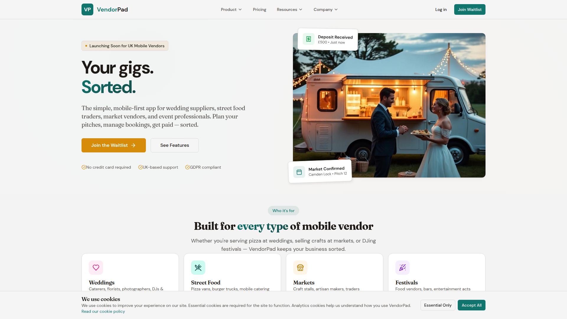 VendorPad screenshot